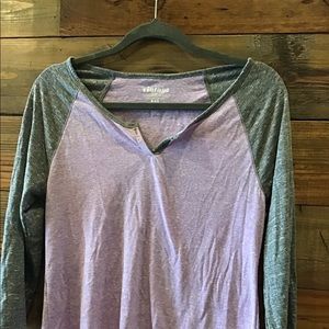 Lavender and heather grey baseball T